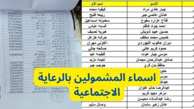 أسماء المشمولين بالرعاية الاجتماعية في العراق